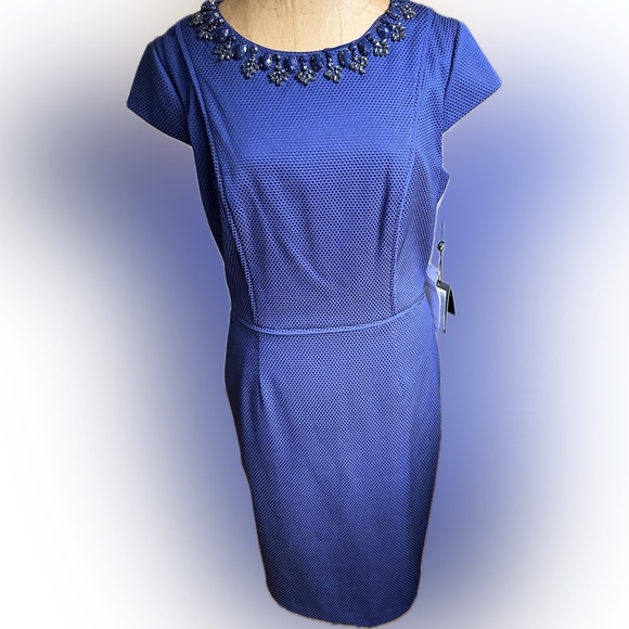 Adrianna Papell Blue Dress NWT Cocktail S12 New w Tags attached - Picture 3 of 16